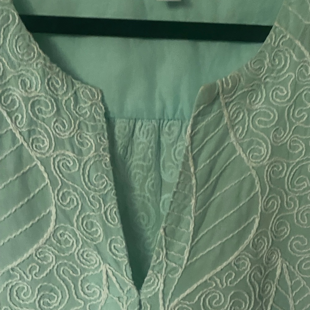 J. Jill Sea glass Leaf-Print Tunic Top - Picture 2 of 14